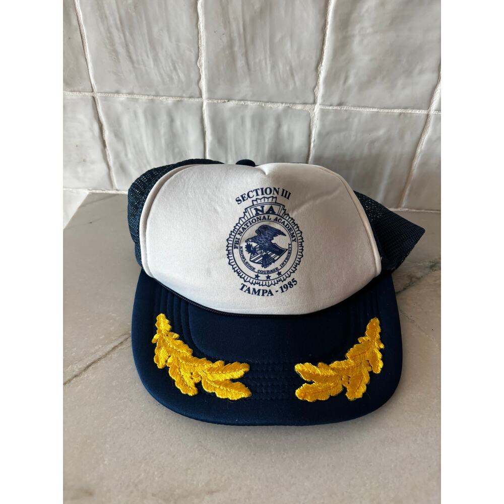Vintage 1985 FBI National Academy Trucker Hat Tampa Section III Law Enforcement